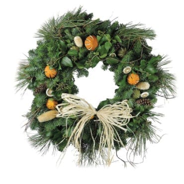 Citrus Straw Bow Christmas Wreaths